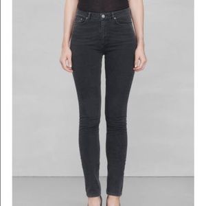 High Waisted Dark Grey Skinny Jeans